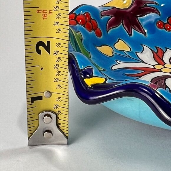 Vtg Emaux de Longwy Ceramic Pottery Blue Enameled Cloisonne Bowl France 30s - Picture 16 of 16